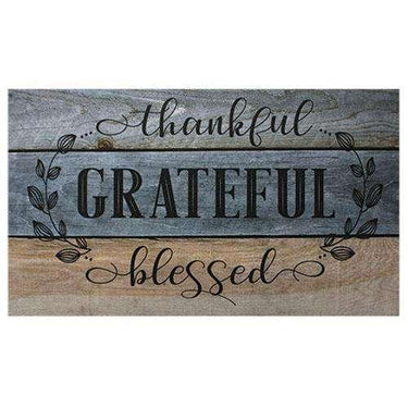 Thankful Grateful Blessed Mat - The Fox Decor